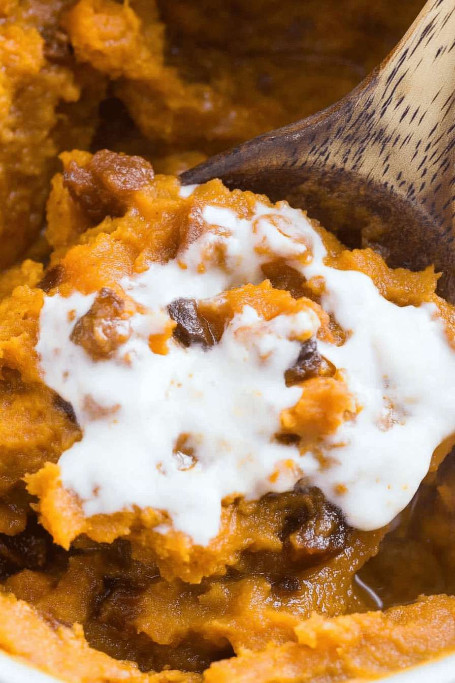 Crock-Pot Sweet Potato Casserole Final Dish Presentation
