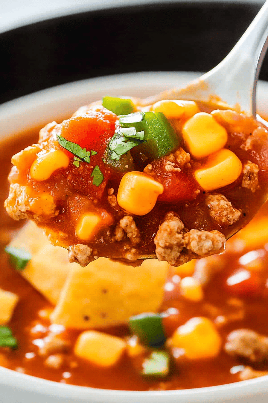 Crock-Pot Taco Soup Final Dish Presentation