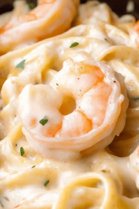 Fettuccine Alfredo with Shrimp