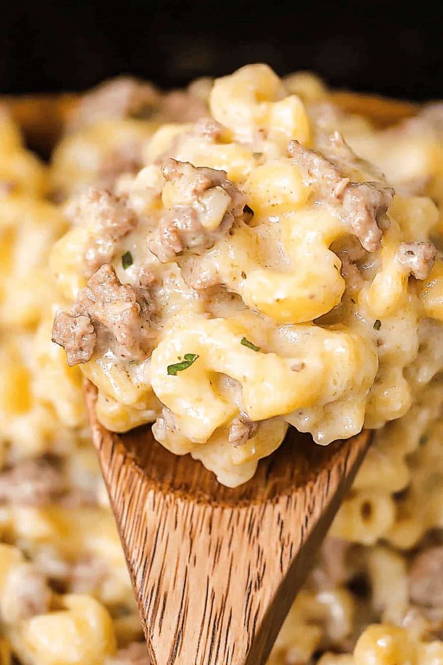 Ground Beef Alfredo ingredients