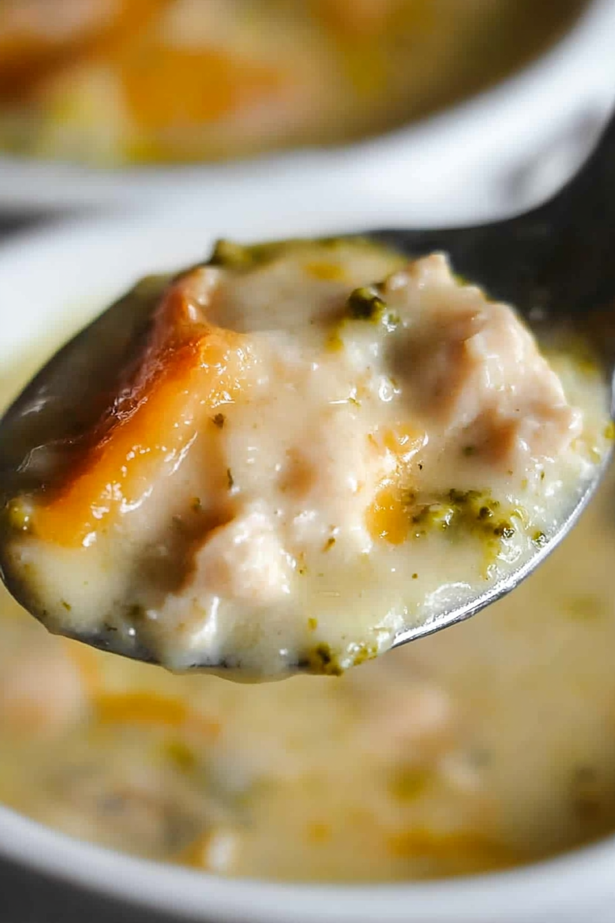 Instant Pot Broccoli Cheese Soup Final Dish Presentation
