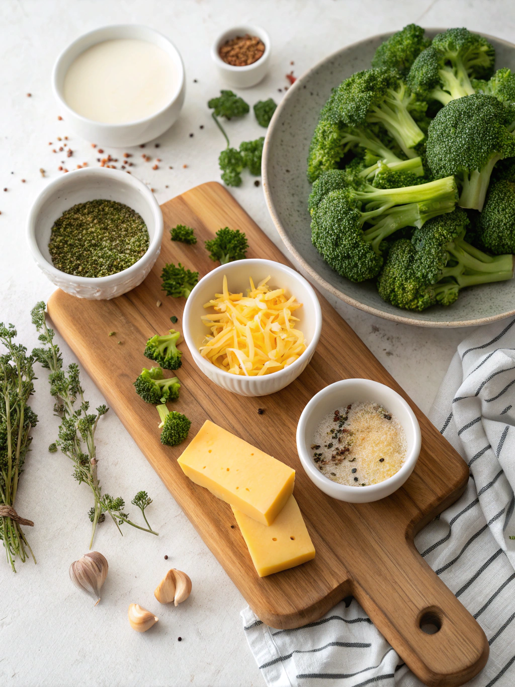 Instant Pot Broccoli Cheese Soup ingredients