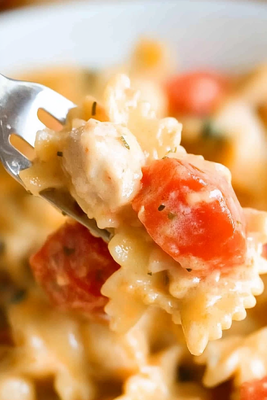 Instant Pot Bruschetta Chicken Pasta Final Dish Presentation