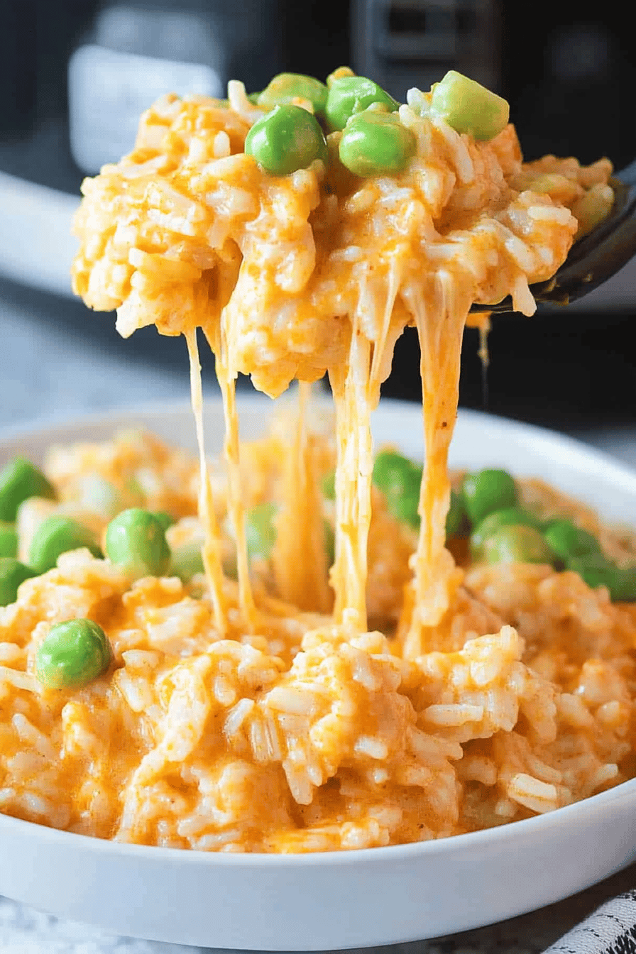 Instant Pot Buffalo Chicken Rice Final Dish Presentation