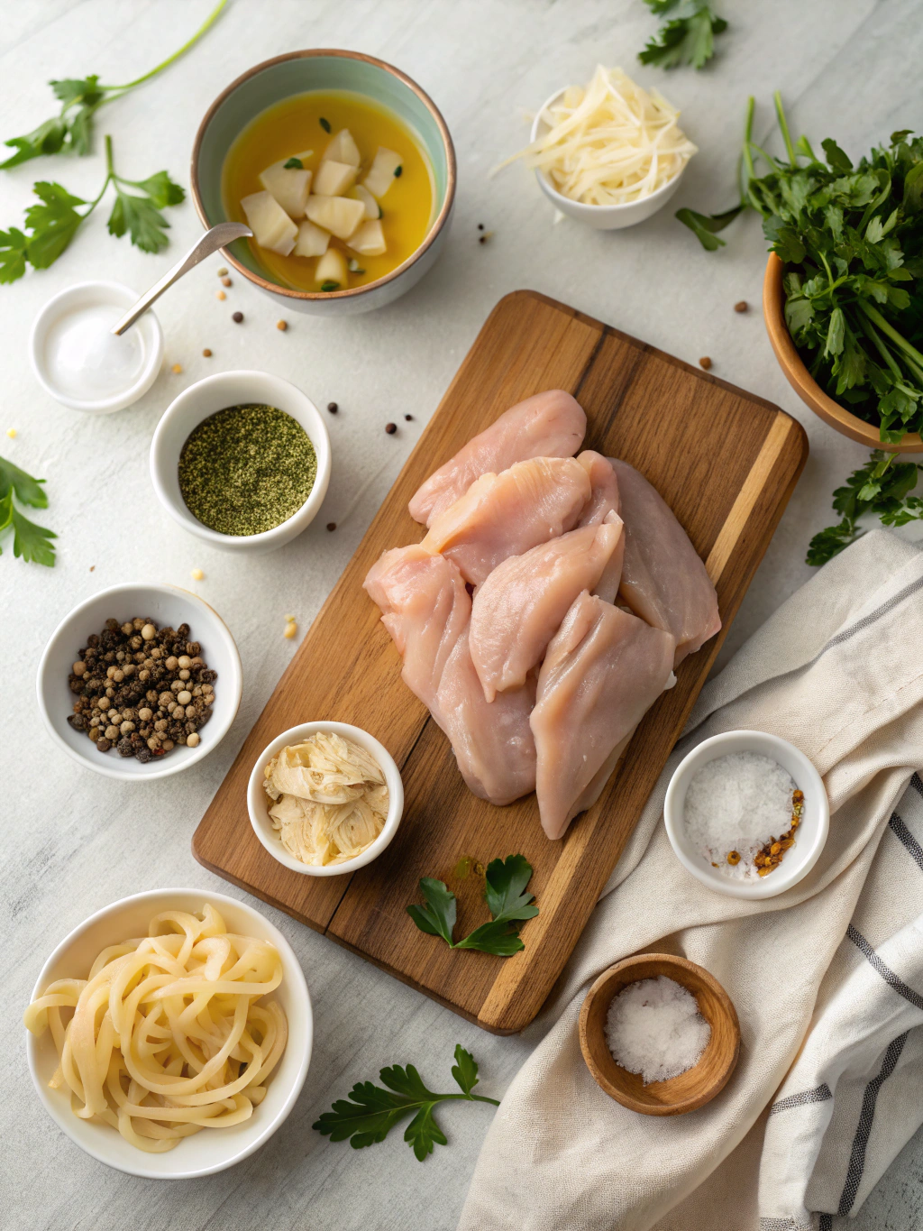 Instant Pot Chicken Alfredo ingredients