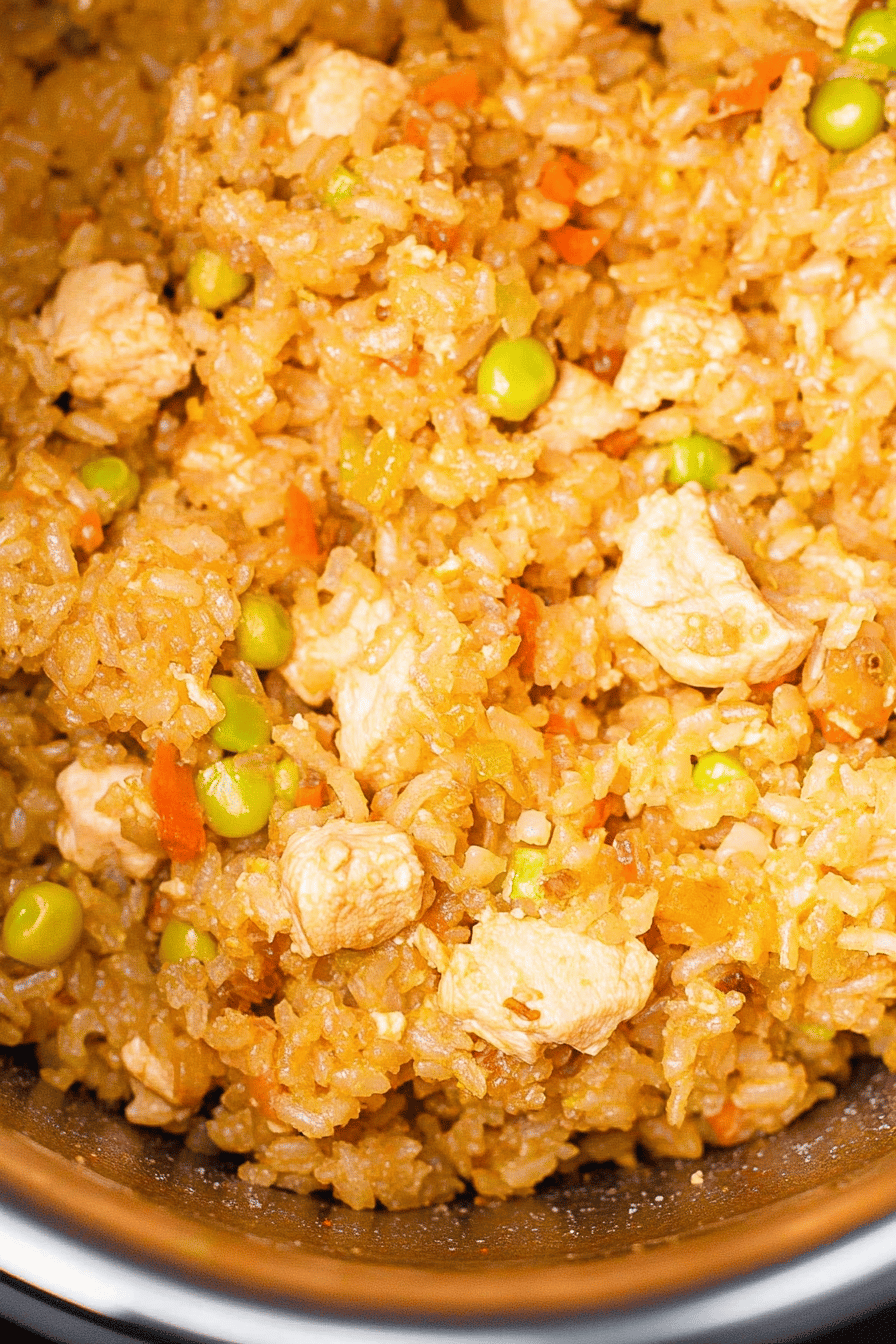 Instant Pot Chicken Fried Rice Final Dish Presentation