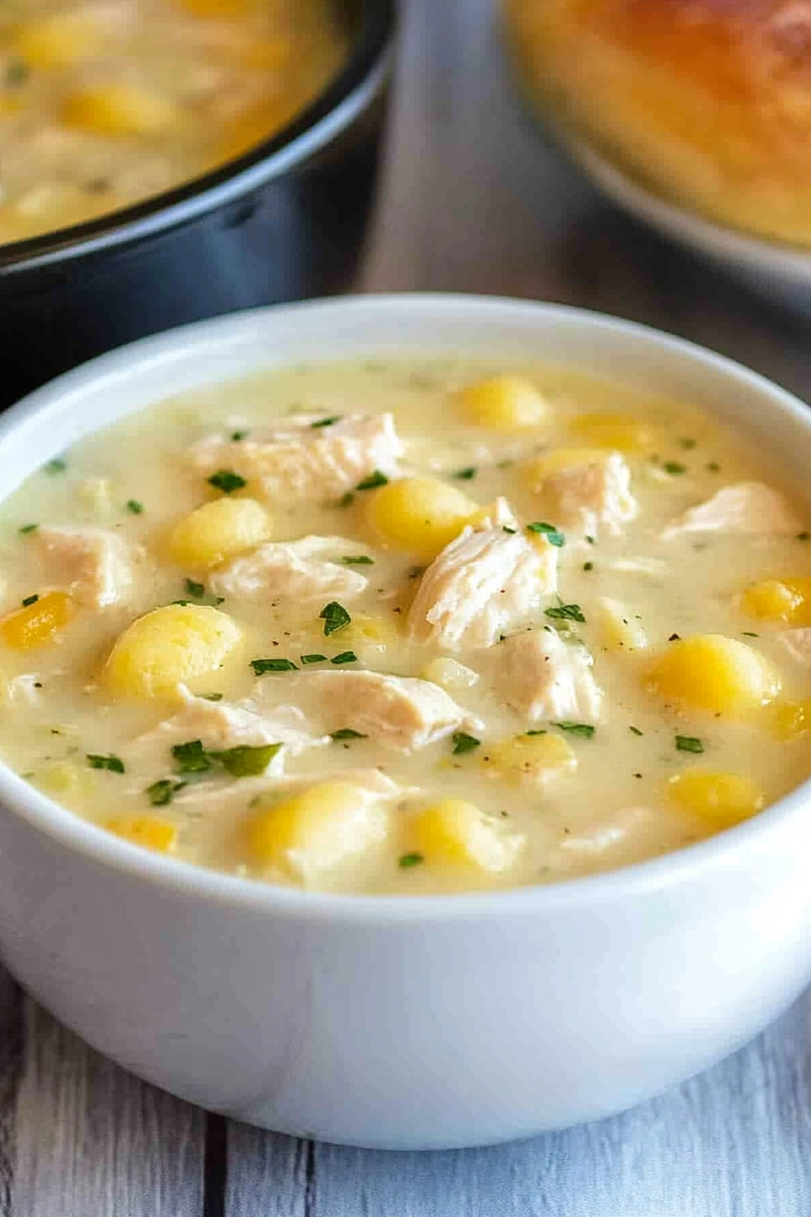 Instant Pot Chicken Gnocchi Soup Final Dish Presentation