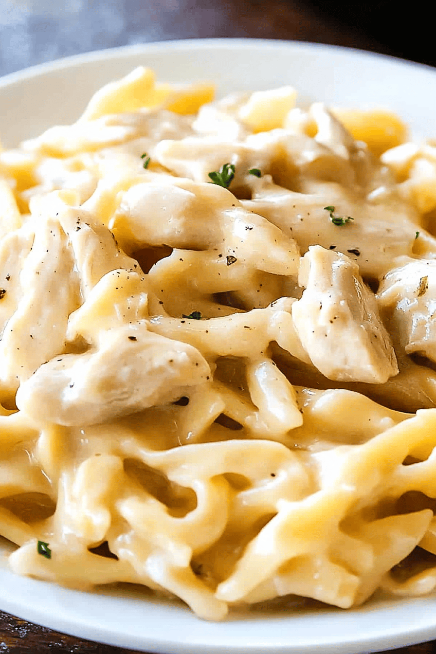 Instant Pot Chicken and Noodles Final Dish Presentation