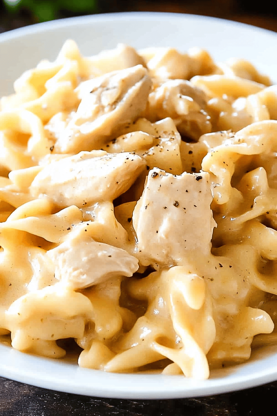 Instant Pot Chicken and Noodles Final Dish Presentation