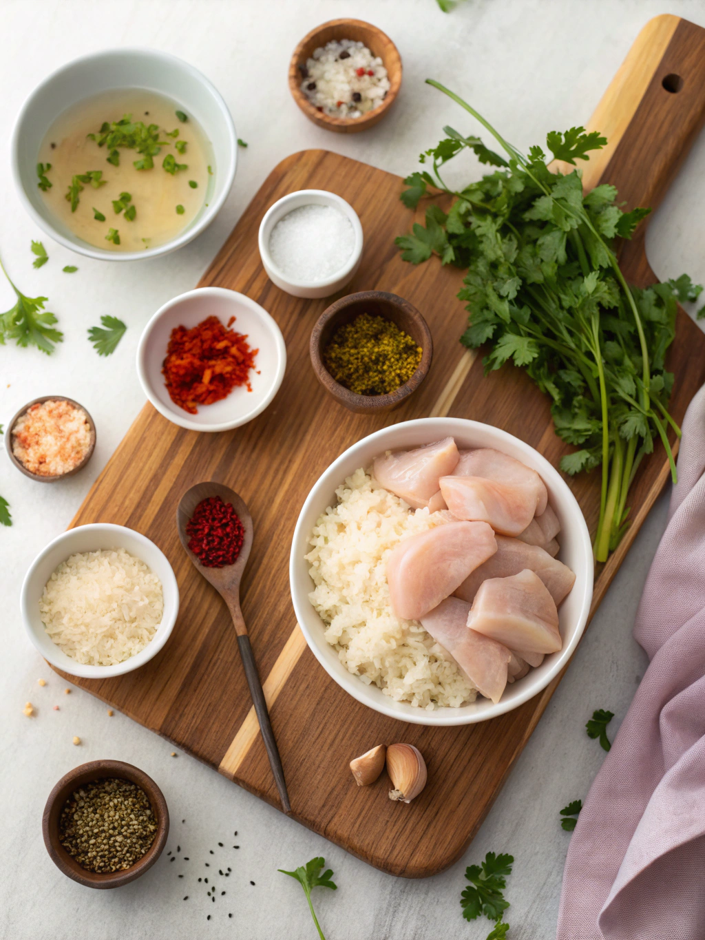 Instant Pot Chicken and Rice ingredients