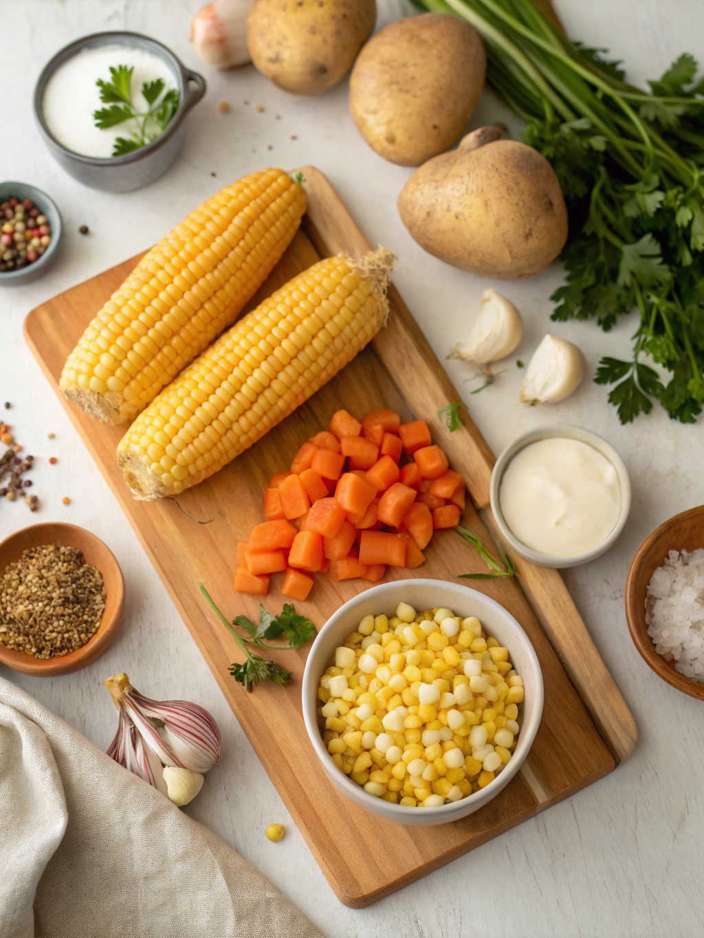 Instant Pot Corn Chowder ingredients