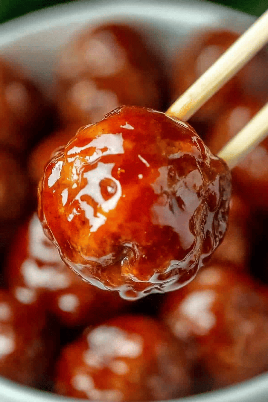 Instant Pot Grape Jelly Meatballs Final Dish Presentation
