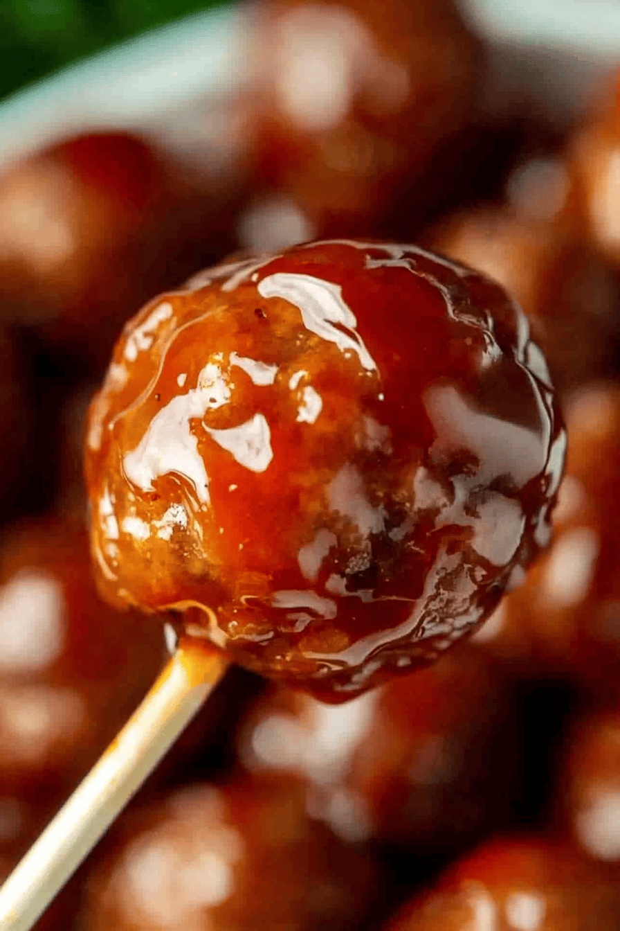Instant Pot Grape Jelly Meatballs Final Dish Presentation