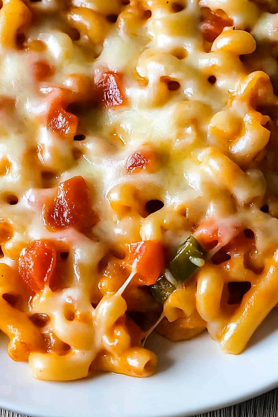 Instant Pot Pizza Mac and Cheese Final Dish Presentation