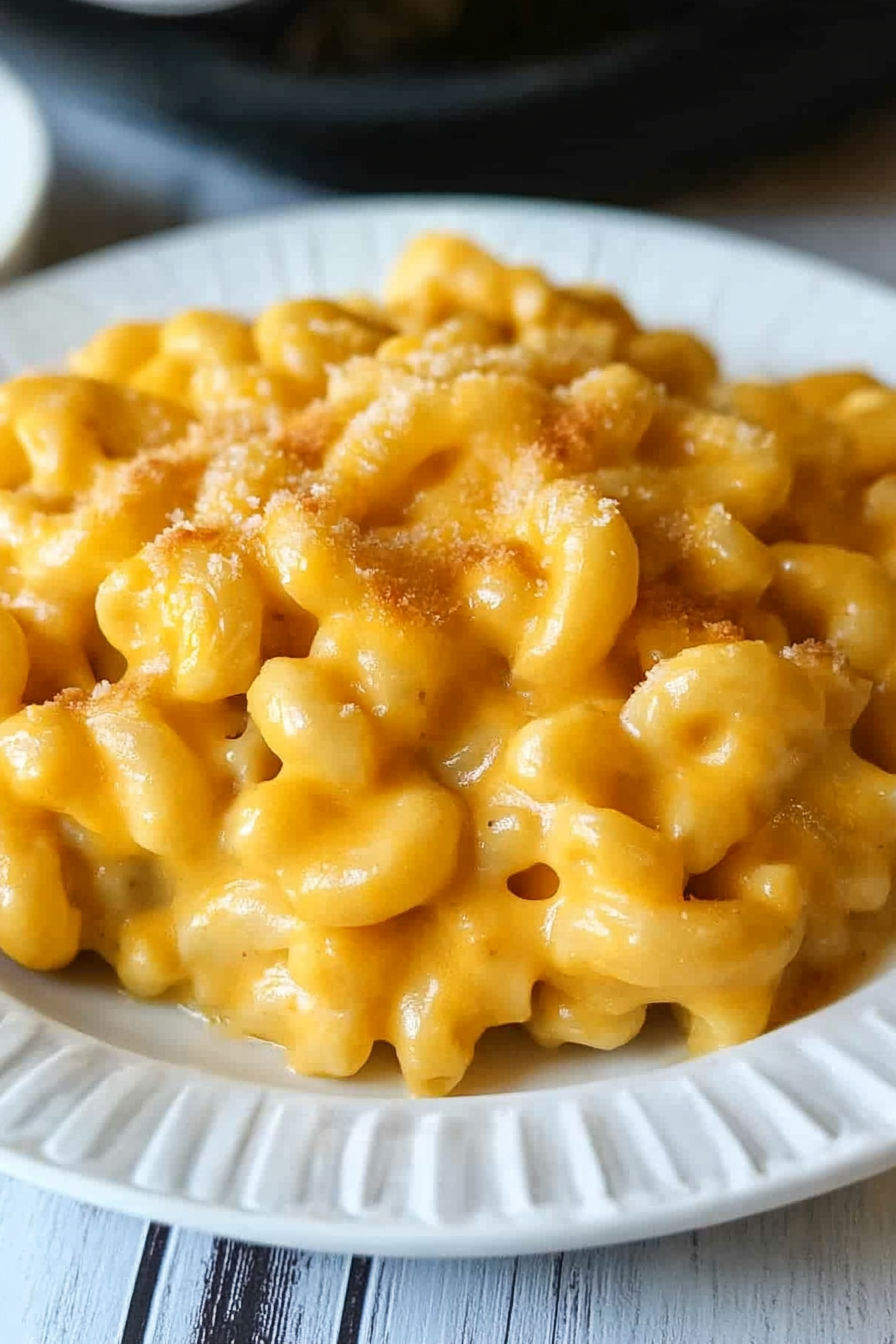 Instant Pot Pumpkin Mac and Cheese Final Dish Presentation