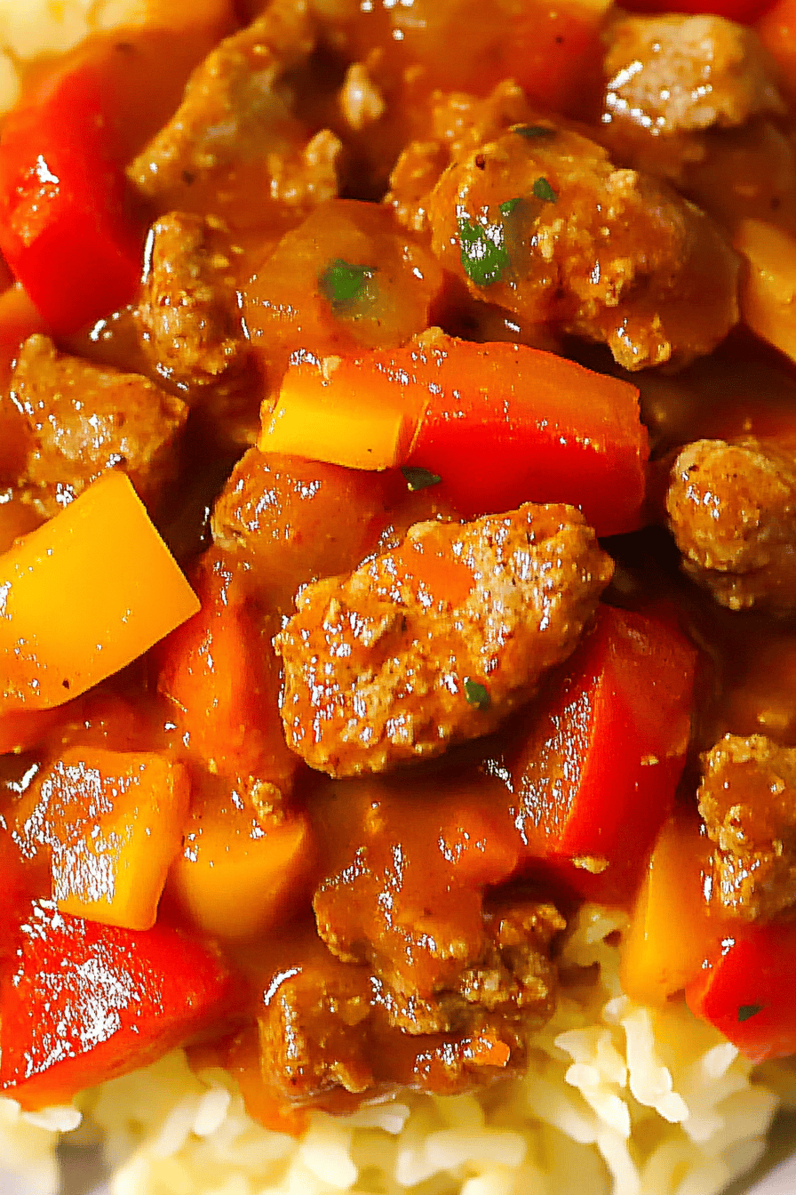 Instant Pot Sausage and Peppers Final Dish Presentation