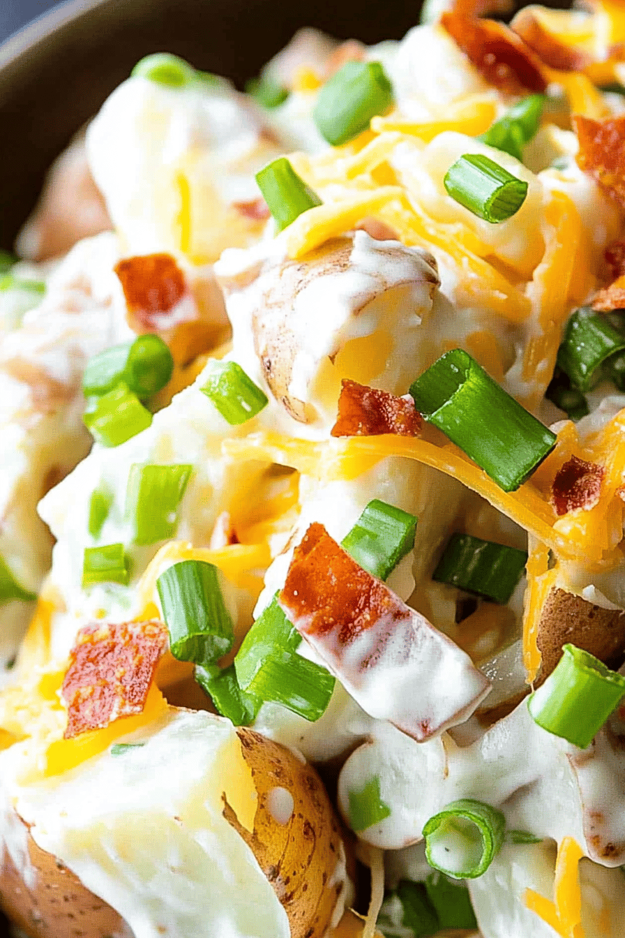 Loaded Baked Potato Salad Final Dish Presentation
