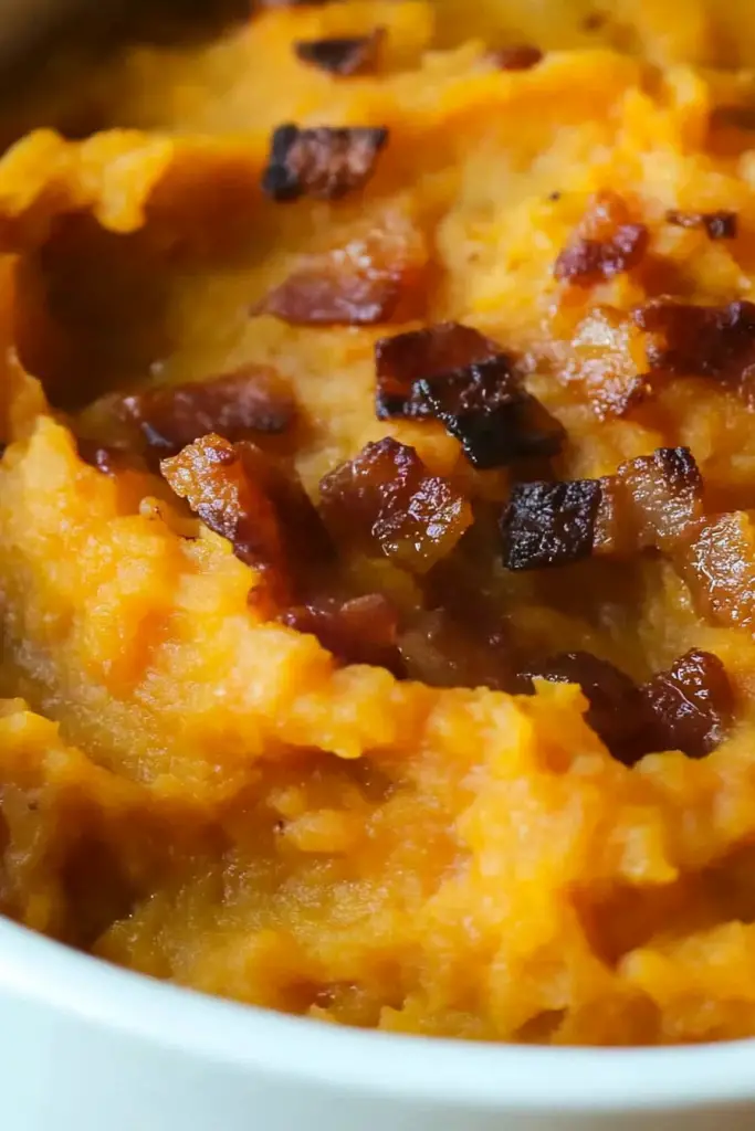 Maple Bacon Mashed Sweet Potatoes