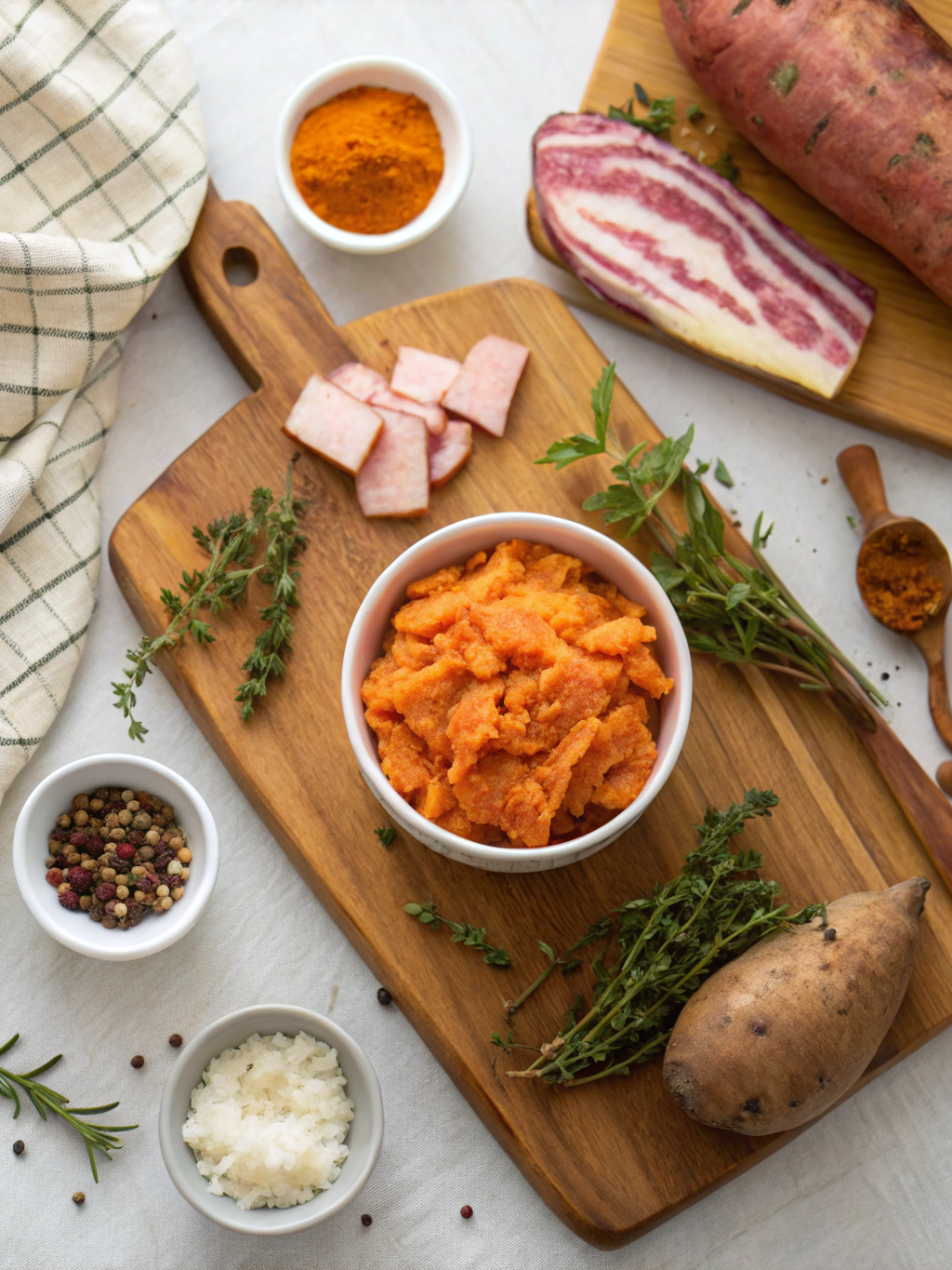 Maple Bacon Mashed Sweet Potatoes ingredients