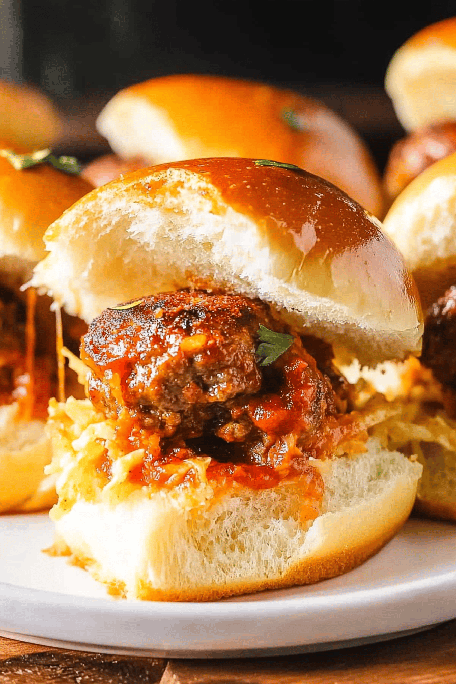 Meatball Sliders Final Dish Presentation