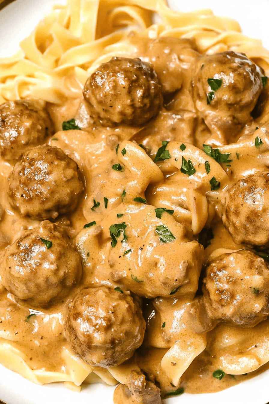 Meatball Stroganoff Recipe ingredients