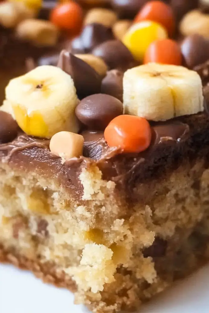 Peanut Butter Banana Sheet Cake