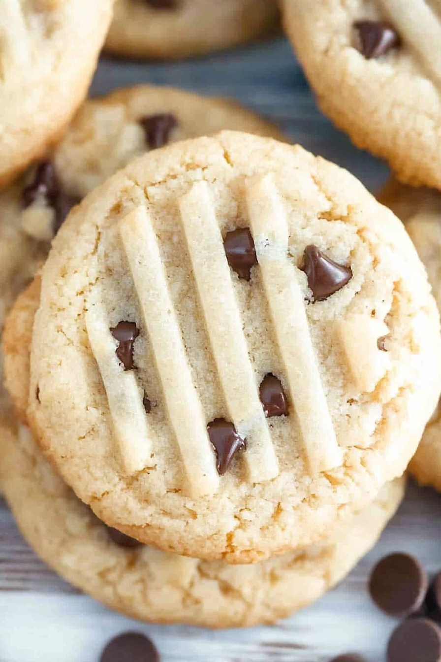 Peanut Butter Chocolate Chip Shortbread Cookies Final Dish Presentation