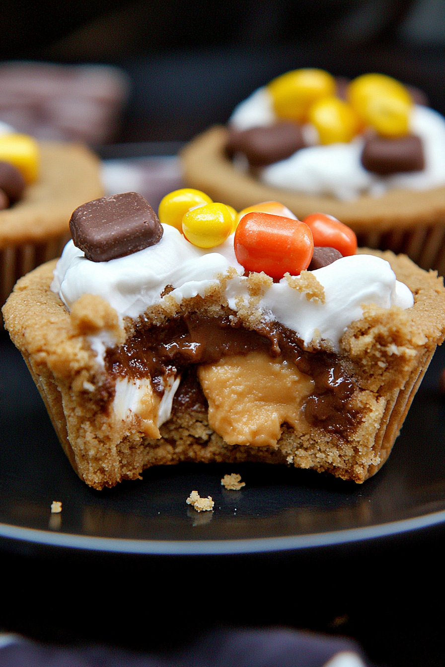 Peanut Butter Cookie S'mores Cups Final Dish Presentation
