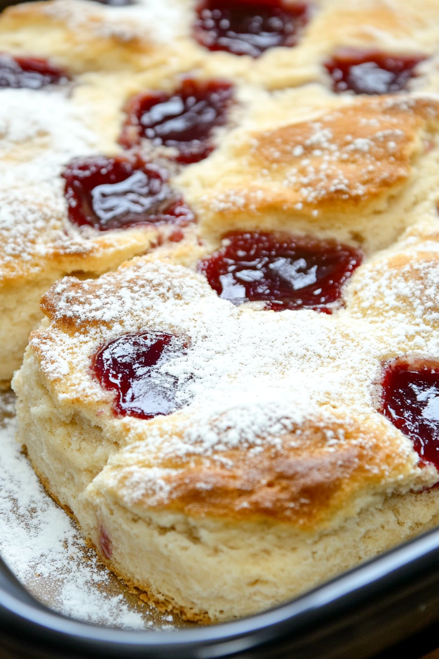 Peanut Butter Jelly Biscuit Bake Final Dish Presentation