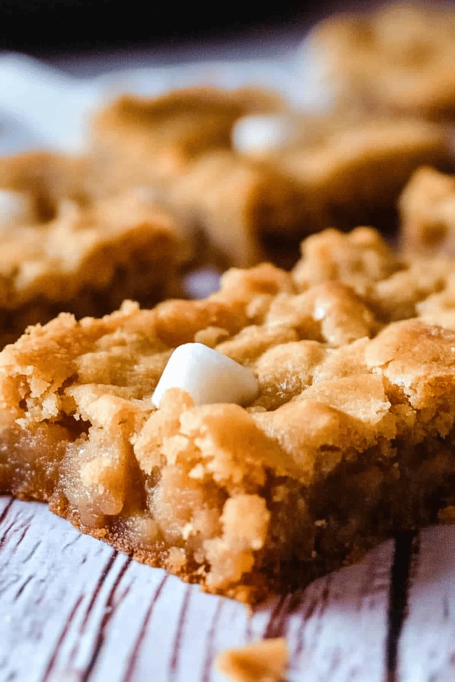 Peanut Butter Marshmallow Cookie Bars Final Dish Presentation