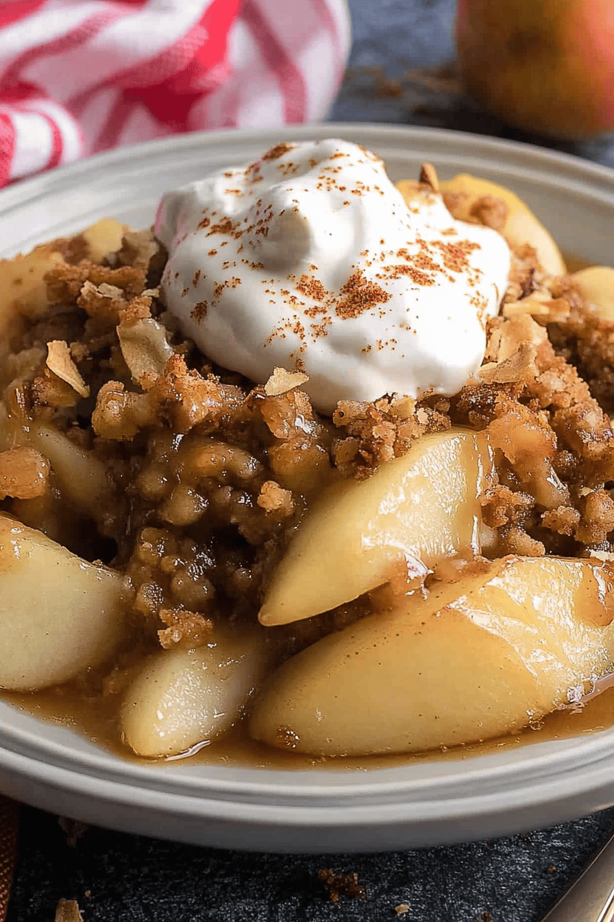 Pear Crisp Recipe Final Dish Presentation
