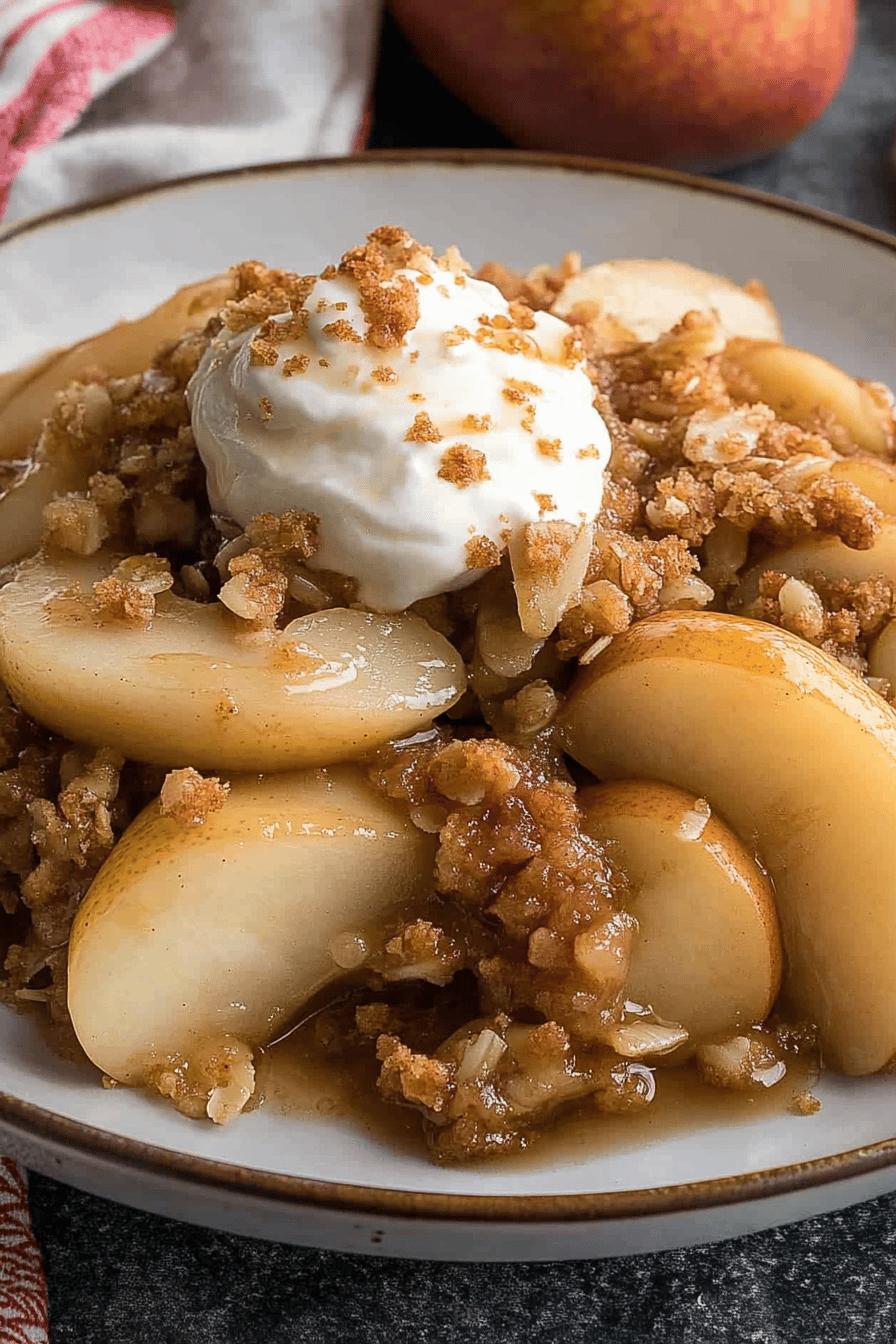 Pear Crisp Recipe Final Dish Presentation