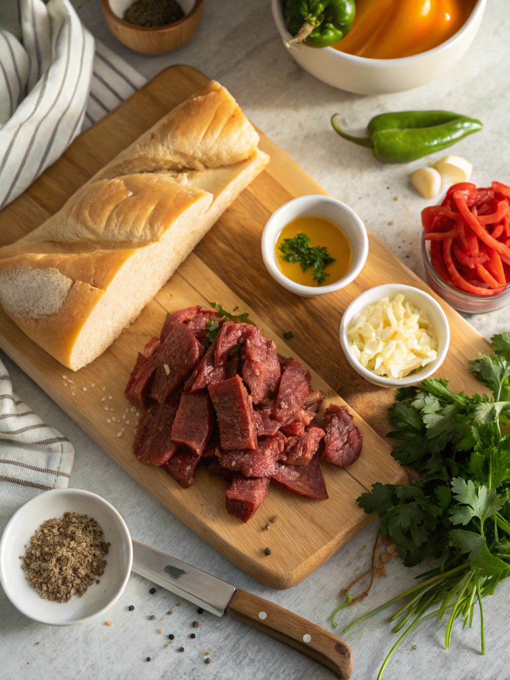 Philly Cheese Steak Bake ingredients