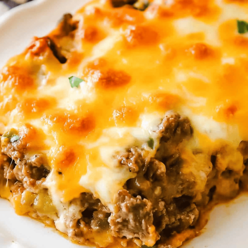 Philly Cheese Steak Casserole