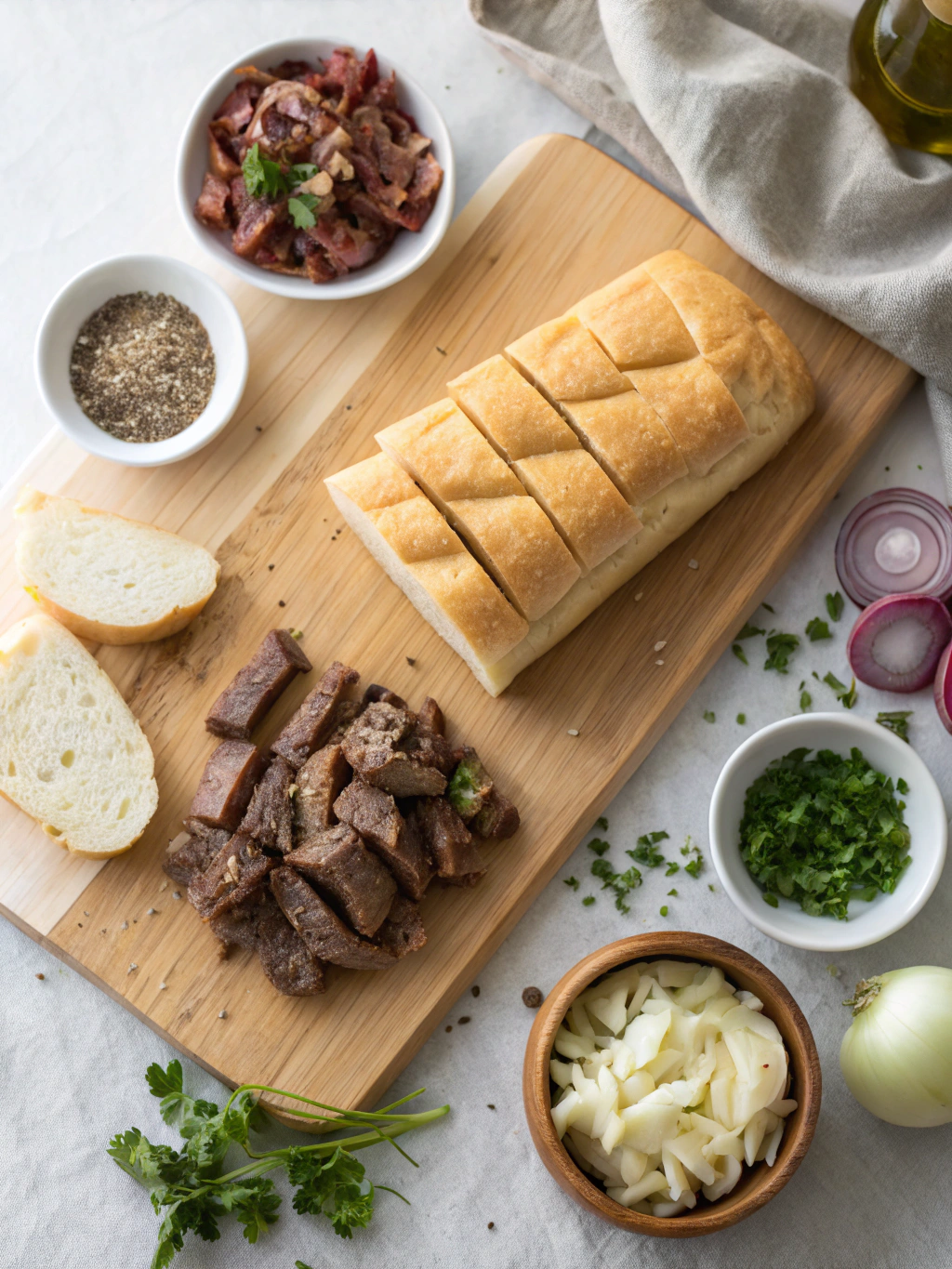 Philly Cheese Steak Pull Apart Bread ingredients