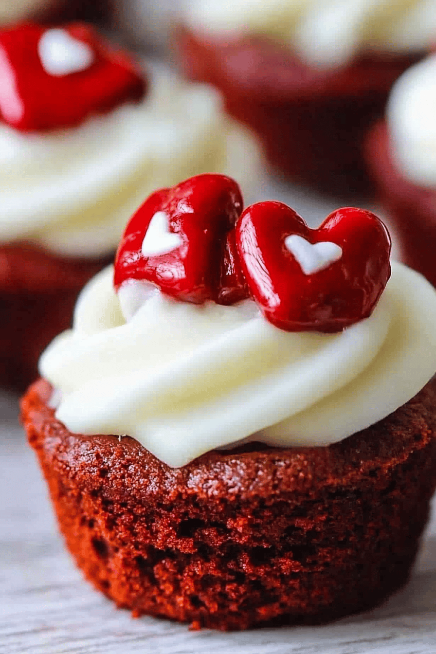 Red Velvet Brownie Bites Final Dish Presentation
