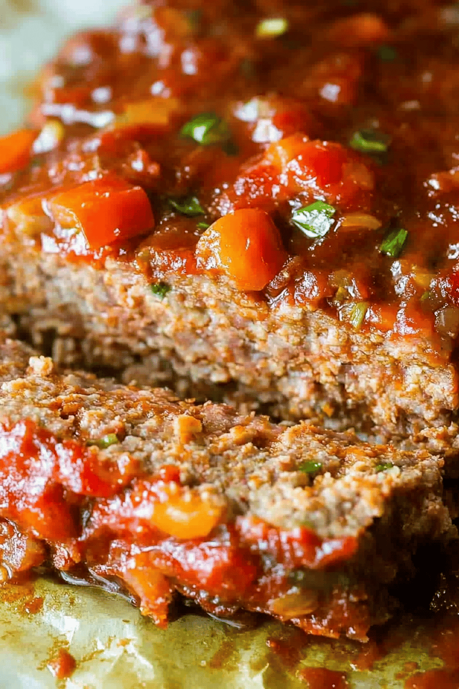Sausage Peppers Meatloaf Final Dish Presentation
