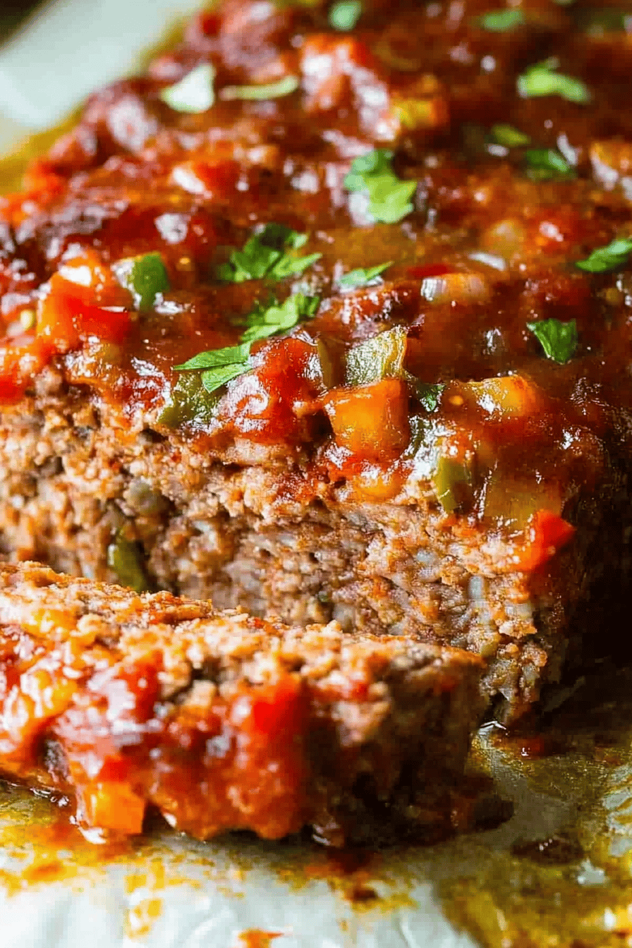 Sausage Peppers Meatloaf Final Dish Presentation