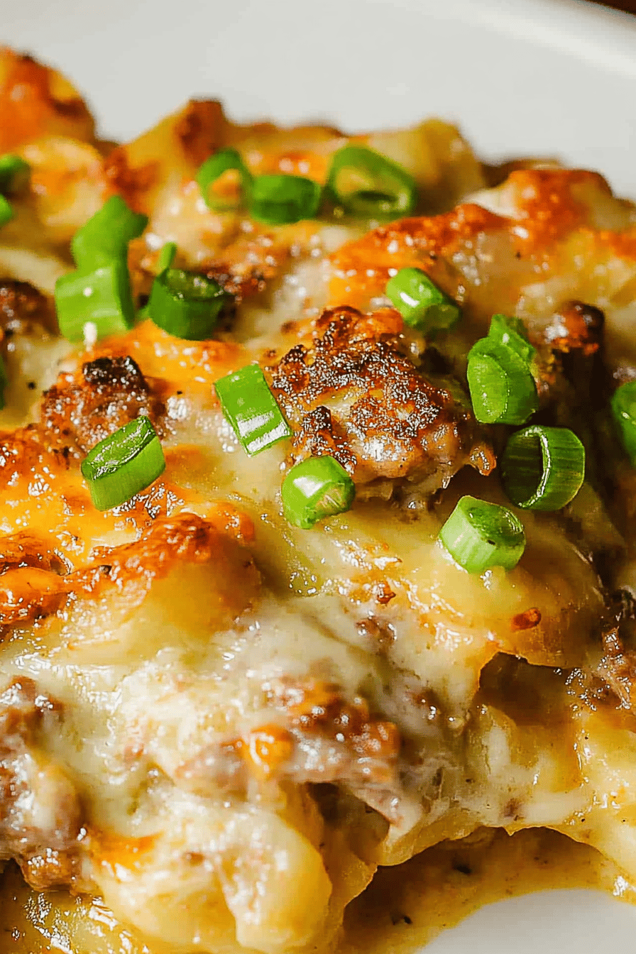 Sausage Potato Casserole Final Dish Presentation