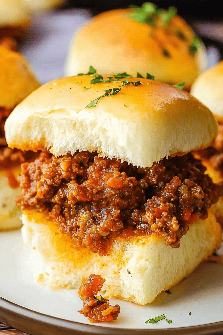 Sloppy Joe Sliders Final Dish Presentation