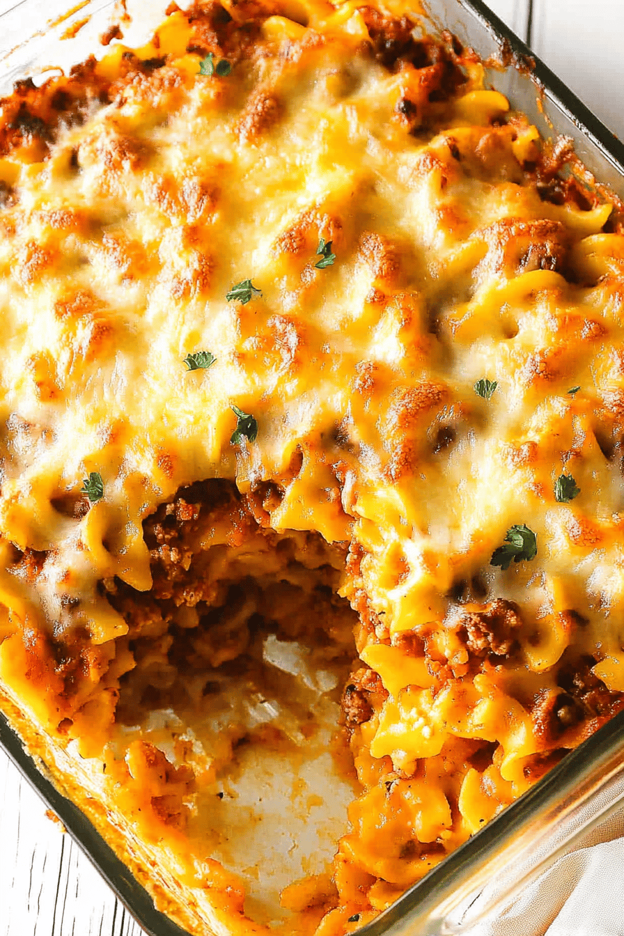 Sour Cream Noodle Bake Final Dish Presentation
