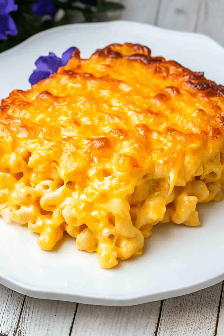 Southern Baked Mac and Cheese Final Dish Presentation