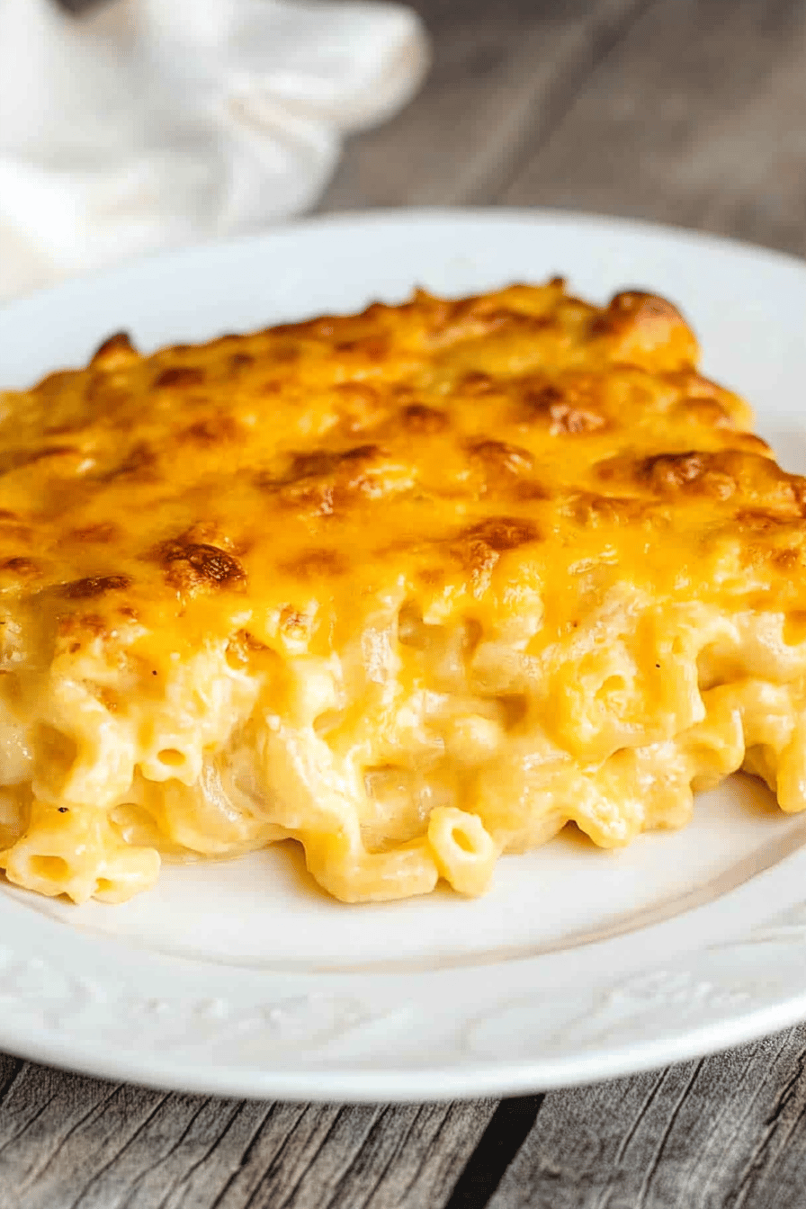 Southern Baked Mac and Cheese Final Dish Presentation