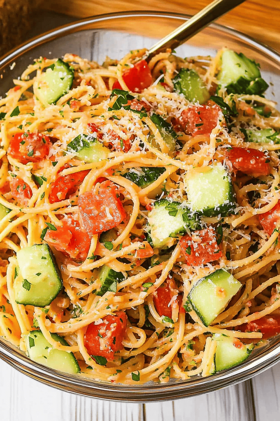 Spaghetti Salad Potluck ingredients