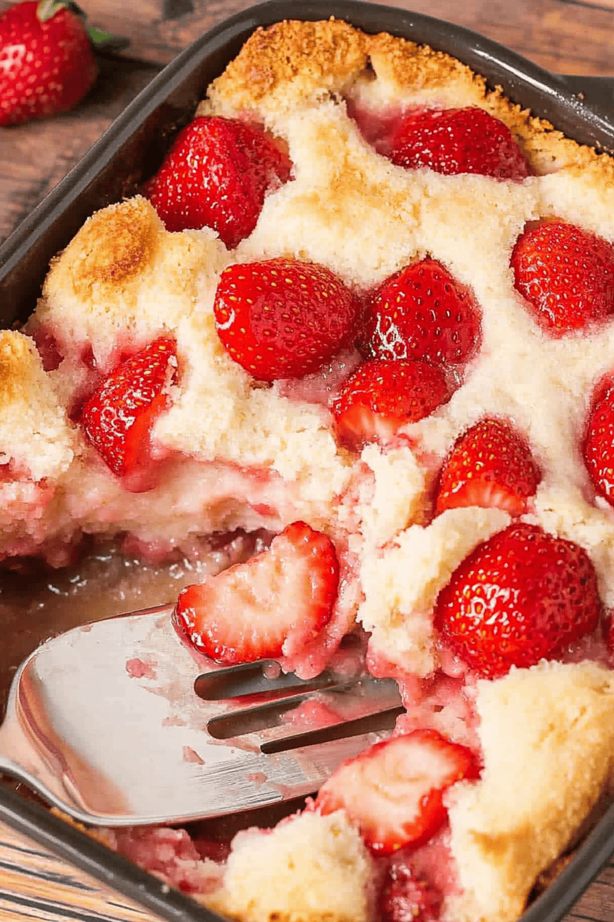 Strawberry Cobbler Recipe Final Dish Presentation