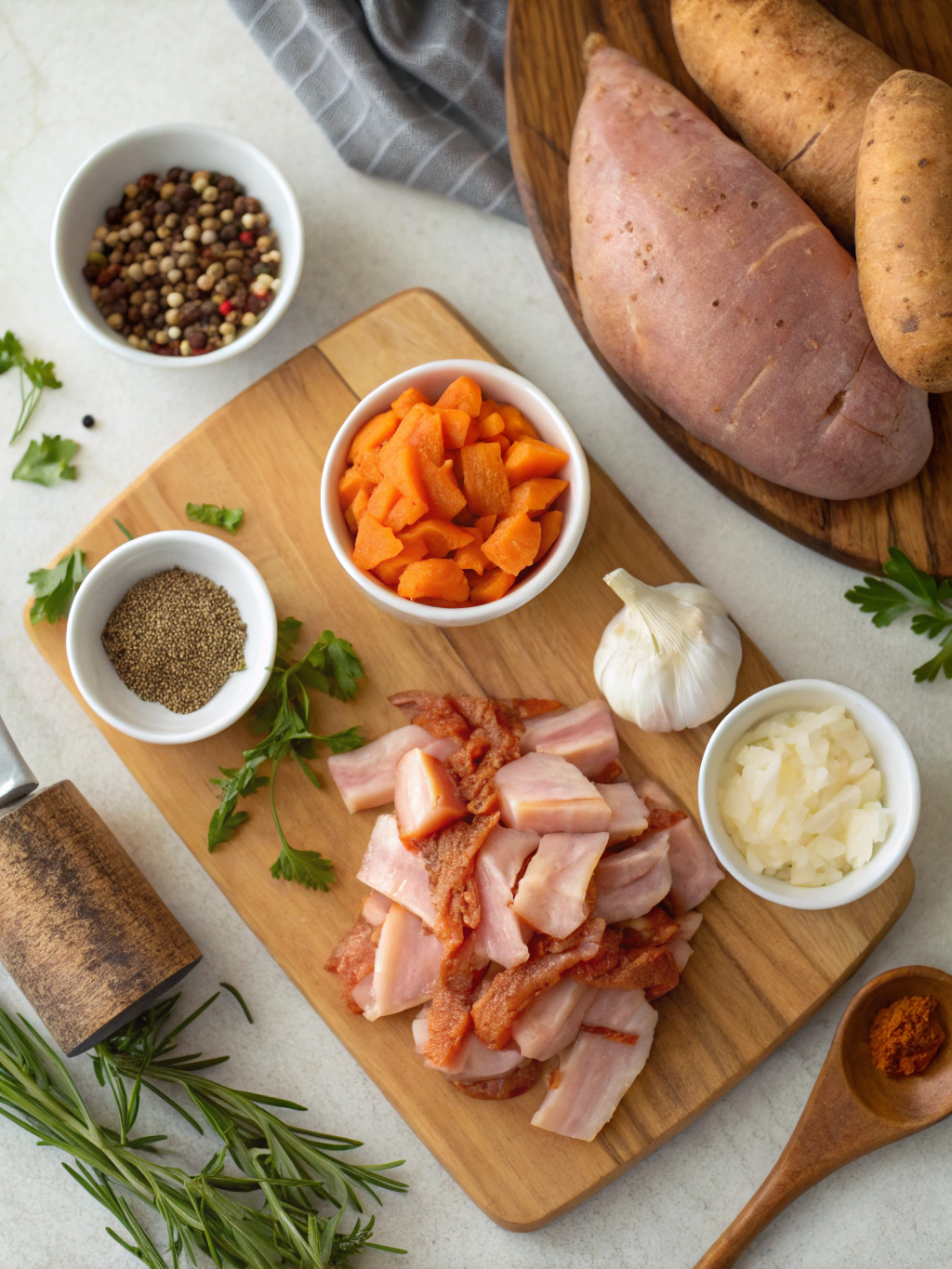 Sweet Potato Chicken Bacon Soup ingredients