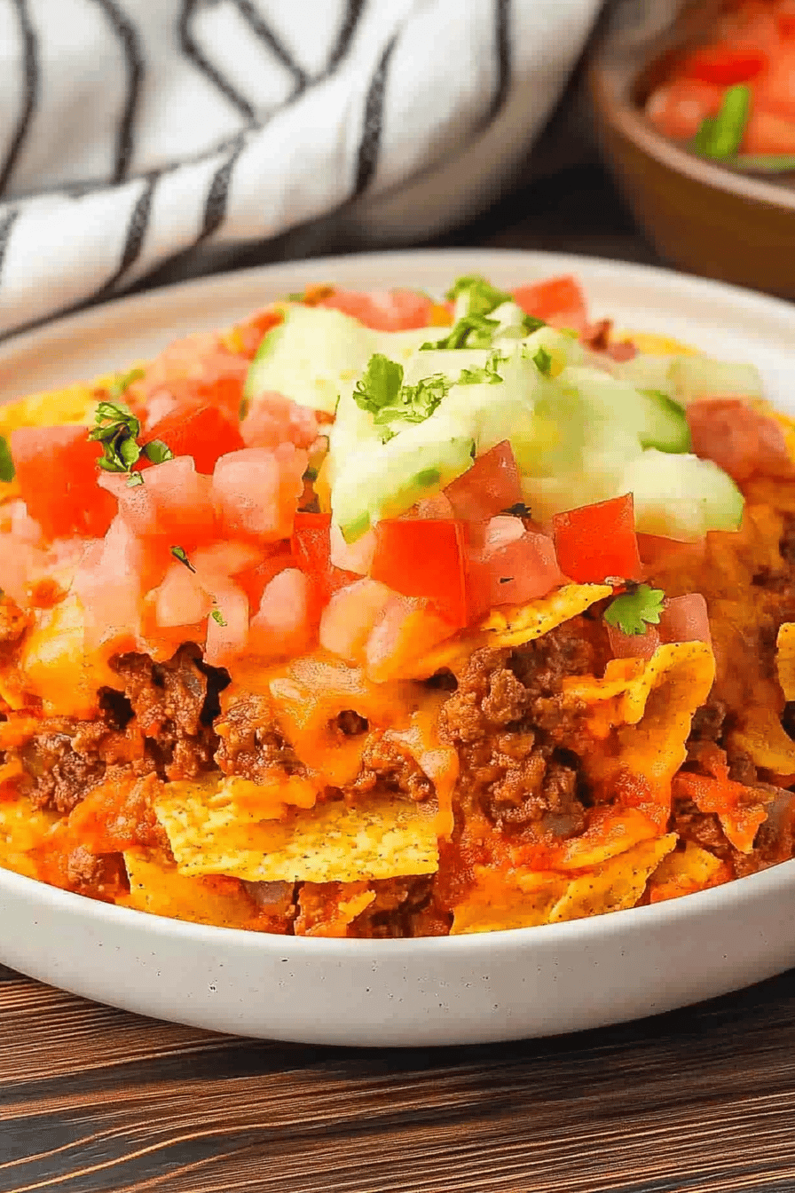 Taco Casserole Doritos Final Dish Presentation