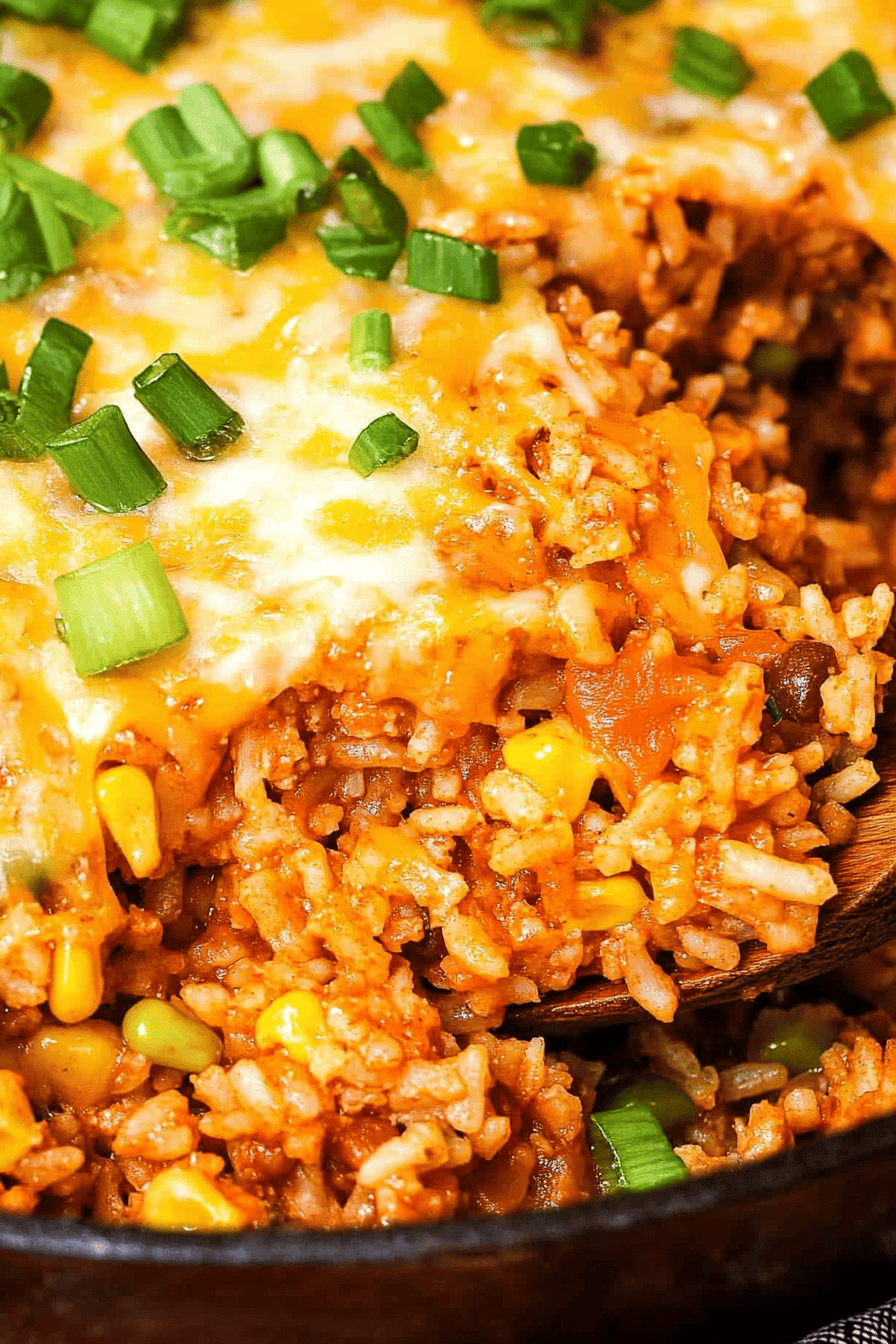 Taco Rice Casserole Final Dish Presentation