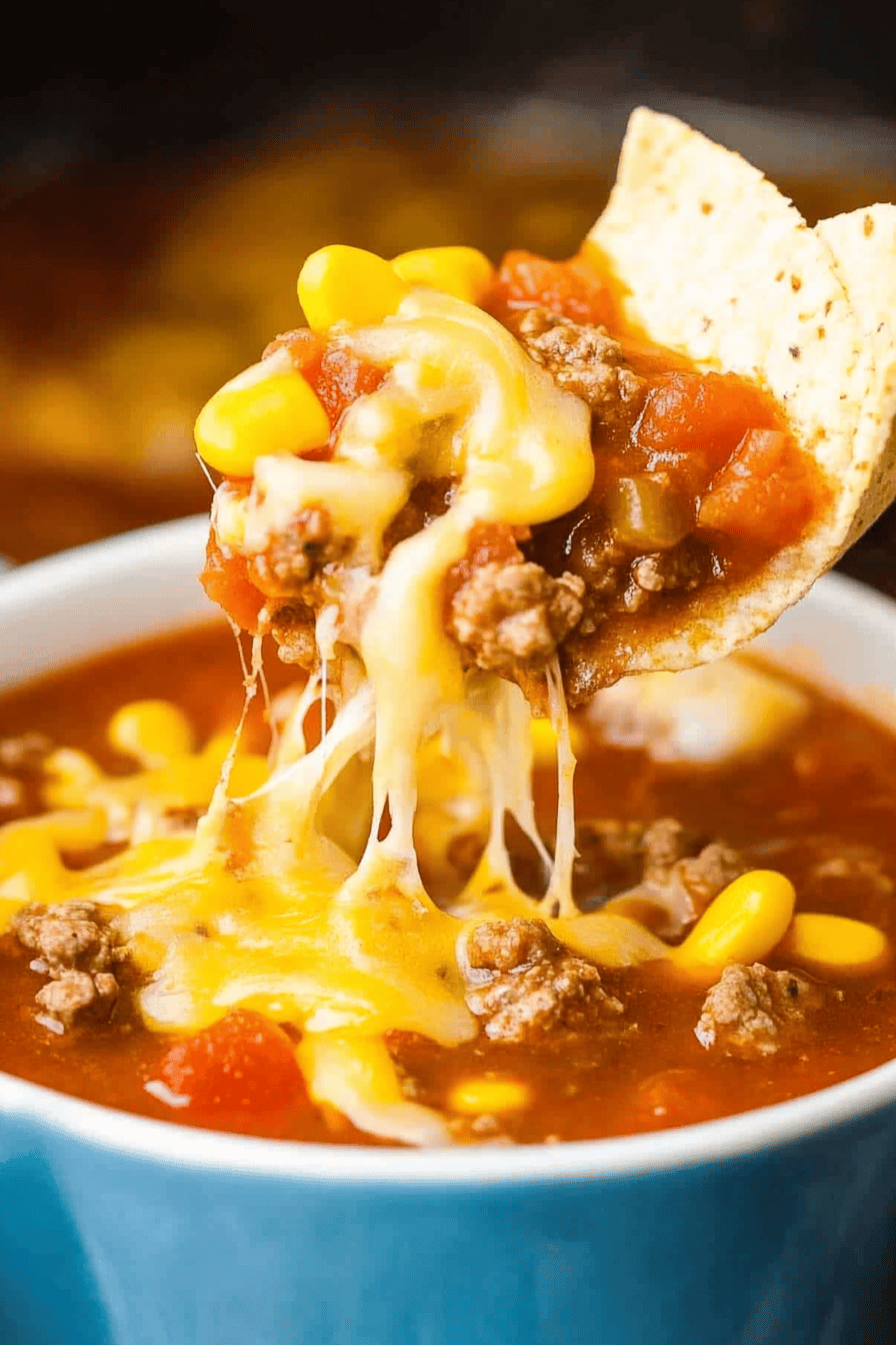 Taco Soup Recipe Final Dish Presentation