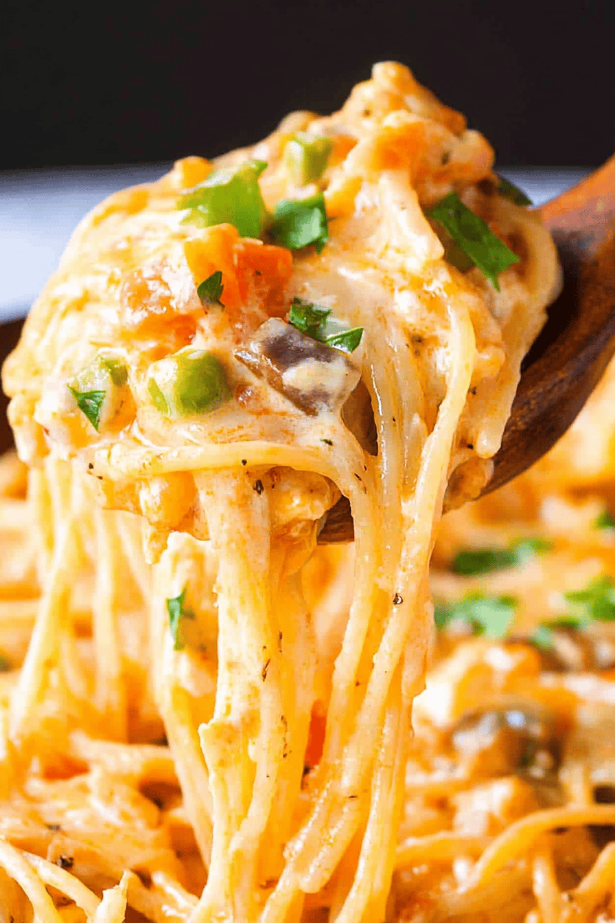 Texas Chicken Spaghetti Final Dish Presentation